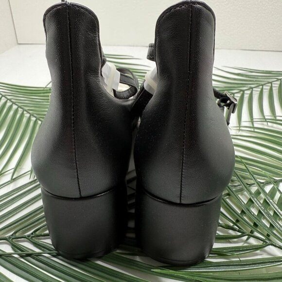 Lisa Vicky Black Ankle Strap Pumps Sz 8.5 Sculptural Maryjane Balletcore Shoe - Picture 5 of 9